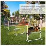 Pawhut Dog Agility Set with Adjustable Jumps and Carrying Case – Free-Standing Training Obstacle Course