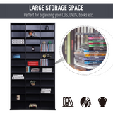 HOMCOM CD & DVD Media Storage Shelves with Contemporary Wooden Frame – Slim Display Tower, Black