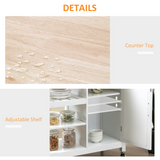 HOMCOM Kitchen Island Cart with Drawer, Cabinet, 3-Tier Open Shelves & Towel Rack – White
