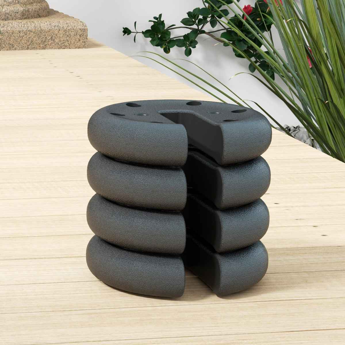 Outsunny Set of 4 Tent Anchor Weights for Pop-Up Gazebos and Folding Tents – Wind Resistant Base Weights