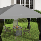 Outsunny 3x3m Heavy Duty Pop Up Gazebo with Removable Mesh Sidewalls & Carry Bag – Event Party Tent, Grey