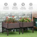 Outsunny Set of 2 Raised Garden Beds with Self-Watering Disc & Drainage – Elevated Planter Boxes