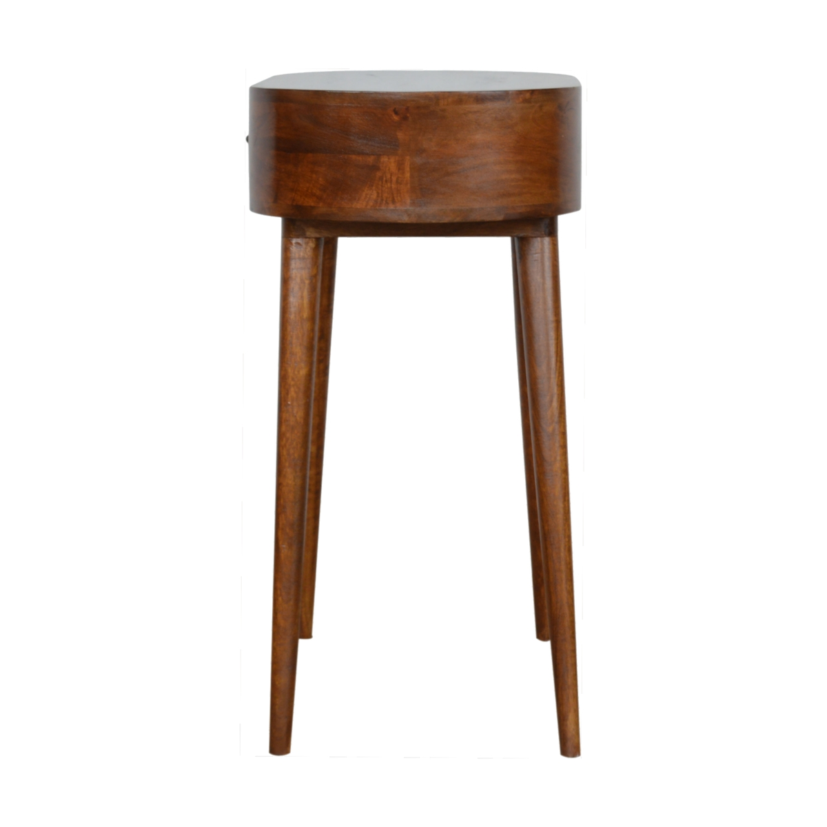 Artisan Furniture Solid Mango Wood Albion Console Table with 1 Drawer & Nordic Legs – Chestnut Finish, Brown