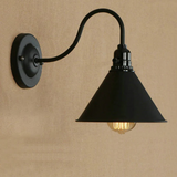 LEDSone Black Cone Industrial Cage Wall Light – Rustic Iron Wall Lamp with E27 Holder
