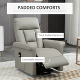 HOMCOM Power Lift Recliner Chair with Side Pocket and Handset Control – Easy-Clean Grey PU Leather