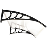 Outsunny Clear Polycarbonate Curved Awning with Black Bracket, 120cm – Door & Window Canopy, UV Protection