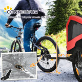 PawHut 2-in-1 Dog Bike Trailer & Pet Stroller for Large Dogs with Hitch, Mesh Windows & Sunroof – Red