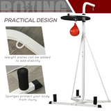 HOMCOM Free-Standing Speed Bag Platform with Adjustable Height – Steel Boxing Punch Bag Stand for Home Training