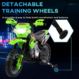 Kids 6V Electric Ride-On Motorbike with Headlights, Music and Horn – Motocross Style for Ages 3–6, Green