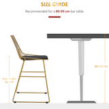 HOMCOM Modern Wire Metal Counter Height Bar Stools, Set of 2 with Footrest – Industrial Kitchen Island Seating