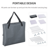Outsunny Camping Kitchen Table with 2-Shelf Cupboard & Aluminium Frame – Portable Cook Station with Carry Bag