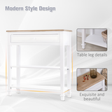 HOMCOM MDF Console Table with Wide Drawer and 2 Shelves – Hallway Storage Unit, White