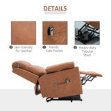 HOMCOM Power Lift Riser Recliner Chair with Remote Control and Padded Upholstery – Brown