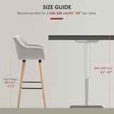 HOMCOM Modern Fabric Bucket Seat Bar Stools with Solid Wood Legs & Footrest – Breakfast Bar Seating, Beige