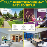 SPORTNOW Foldable Poker Mat for 10 Players with Cup Holders & Carry Bag – Green Felt Poker Table Top