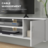 HOMCOM Wall-Mounted Floating TV Unit for TVs up to 60" with Shelves & Cabinets – High Gloss White