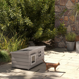 PawHut Wooden Cat House for Outdoors with Openable Asphalt Roof & Window – Elevated Shelter, Grey
