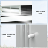 Outsunny 9 x 4ft Galvanised Steel Garden Storage Shed with 2 Sliding Doors & Ventilation Slots – Outdoor Tool Storage, Grey