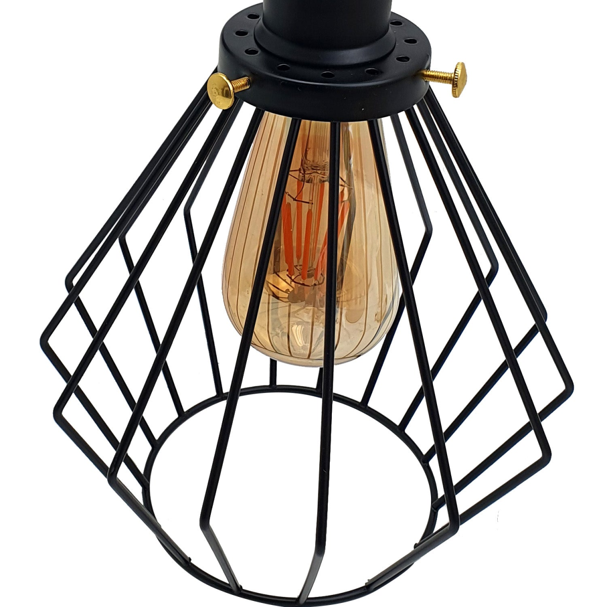 LEDSone Vintage Industrial Adjustable Cage Wall Lamp with E27 Holder – Retro Metal Wall Sconce, Black