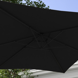 Outsunny 3m Cantilever Parasol with Crank Handle, Cross Base and 6 Ribs – Off-Centre Garden Umbrella, Black