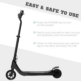 HOMCOM Kids Electric Scooter, 120W with Battery Level Display & Rear Brake – E-Scooter for Ages 6+, Black