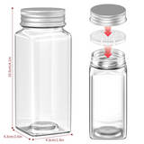 VINSANI 25-Piece Glass Spice Jar Set with Airtight Lids – Reusable Kitchen Storage Jars