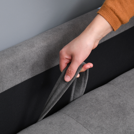 HOMCOM Grey Loveseat Sofa dimensions diagram