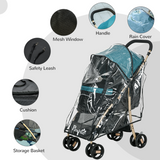 PawHut Foldable Pet Stroller for XS and S Dogs with Rain Cover, Mesh Windows & Storage Basket – Dark Green