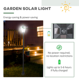 Solar Garden Post Lamp – Dimmable LED Bollard, 1.2m, Black