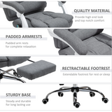 Vinsetto Heated Massage Office Chair with 6 Vibration Points – High Back Reclining Desk Chair, Grey