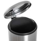 HOMCOM 30L Stainless Steel Pedal Bin with Removable Inner Bucket – Hands-Free Kitchen Waste Bin, Black & Silver