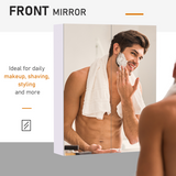 HOMCOM Wall-Mounted Mirror Cabinet with Adjustable Shelves – Bathroom Storage, 60 x 75cm