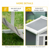Pawhut Two-Tier Wooden Rabbit Hutch & Guinea Pig Cage with Sunlight Roof, Ramp & Slide-Out Tray – Outdoor Small Pet House