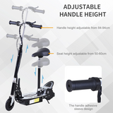 HOMCOM 120W Foldable Electric Scooter with Adjustable Seat, Hand Brake & Kickstand – Kids Ride-On for Ages 7–12