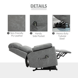 HOMCOM Electric Riser Recliner Power Lift Chair with Remote Control & Padded Seat – Supportive Armchair, Grey
