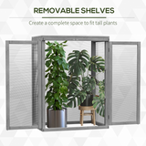 Outsunny 3-Tier Wooden Mini Greenhouse Cold Frame with Polycarbonate Panels & Flip-Top Lid – Plant Shelf