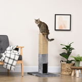 Pawhut 79cm Cat Scratching Post with Dangling Toy & Hidden Bell Toy – Cat Tree Activity Centre, Grey