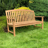 AcaciaHome Luxury Teak Wave Back 3 Seater Garden Bench, 150cm – Outdoor and Indoor Seating