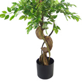 150cm Artificial Twisted Trunk Ficus Tree in Copper Planter – Realistic Ready-to-Display Indoor Plant