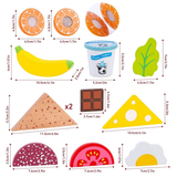 SOKA Wooden Sandwich Lunchbox Pretend Play Food Set for Kids – Toy Picnic Set with Fruit, Bread & Snacks