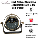 Black Mantel Clock with Silent Sweep Movement – Elegant Tabletop Timepiece, Quiet Operation