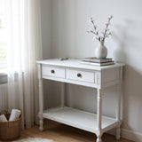 Modern 2 Drawer Rectangular Console Table with Knob Handles – Hallway Side Table, Moonstruck Grey
