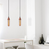 LEDSONE Rose Gold Wire Cage Pendant Light with 95cm Adjustable Cord – Industrial Vintage E27 Lamp
