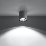 Sollux Lighting Tiube Aluminium Ceiling Light with GU10 Spot – Modern Design, Grey