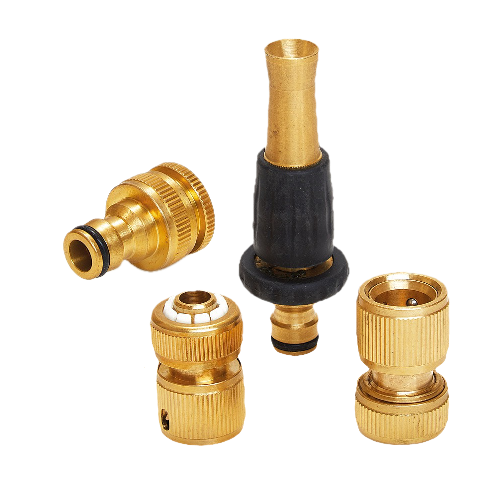 Avilo Brass Hose Connectors, Set of 4 – Ultra Tough, Crack-Resistant Garden Hose Fittings
