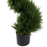 Artificial Spiral Cypress Topiary Tree, 120cm with Fixed Branches – Realistic Indoor Plant in Weighted Pot