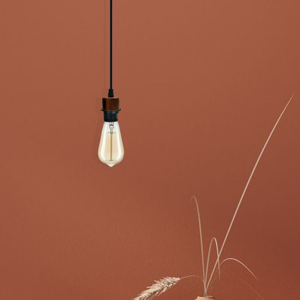 Industrial Rustic Red Pendant Light 5 Pack with E27 Holder & 95cm PVC Cable – Retro Lampshade-Ready Kit