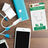 FX Factory Lightning and 3.5mm Audio Adapter – Charge and Listen at Once, Plug and Play, White