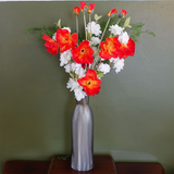 50cm Smoke Grey Diamond Tall Glass Vase – Statement Floral Display, Grey