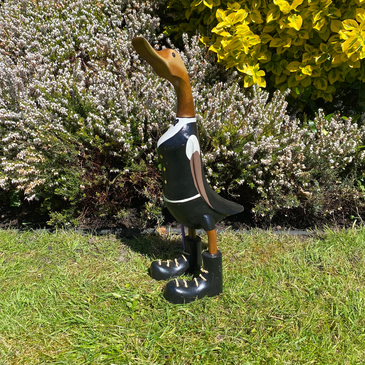 Hand-Carved Bamboo Root Snooker Duck, 45cm – Fair Trade Hand-Painted Decorative Figure